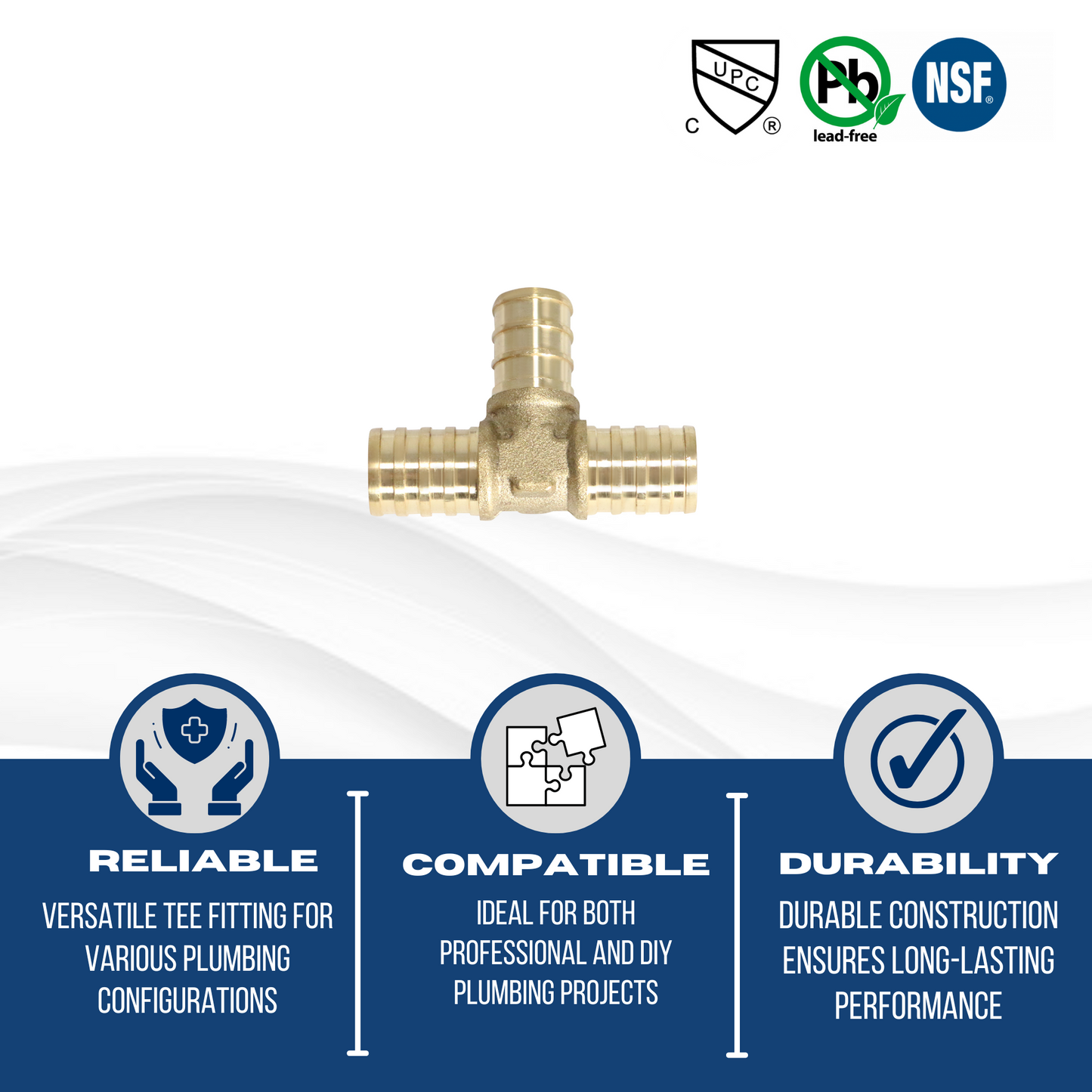 PB Pex Barb Crimp Tee Measuring PB 1/2" x 1/2" PB x 1/2" Pex Tee Specifically PB Barb Crimp Pex Tee