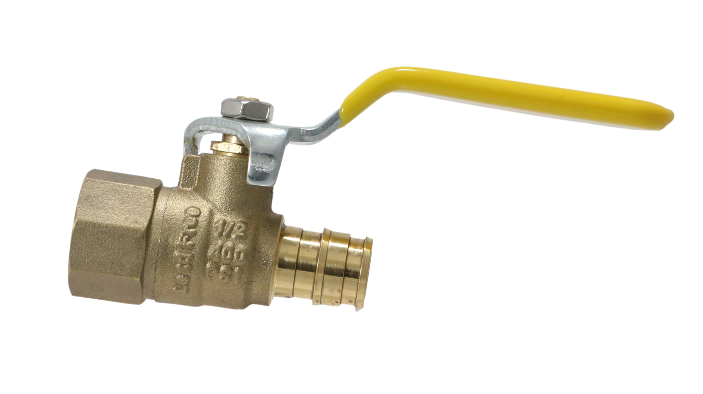 Pex-A Expansion FNPT Ball Valve Measuring Pex A 1/2" x 1/2" Female NPT Ball Valve Specifically Pex A Female NPT Ball Valve
