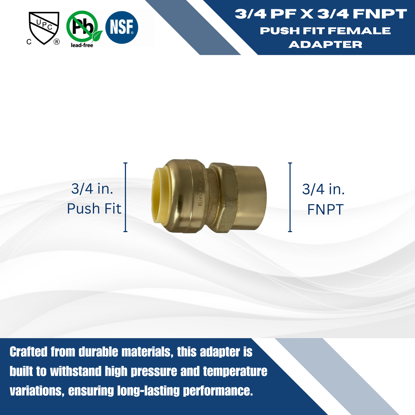 Measuring 1/2 inch Push Fit Adapter Specifically Push Fit Female Adapter