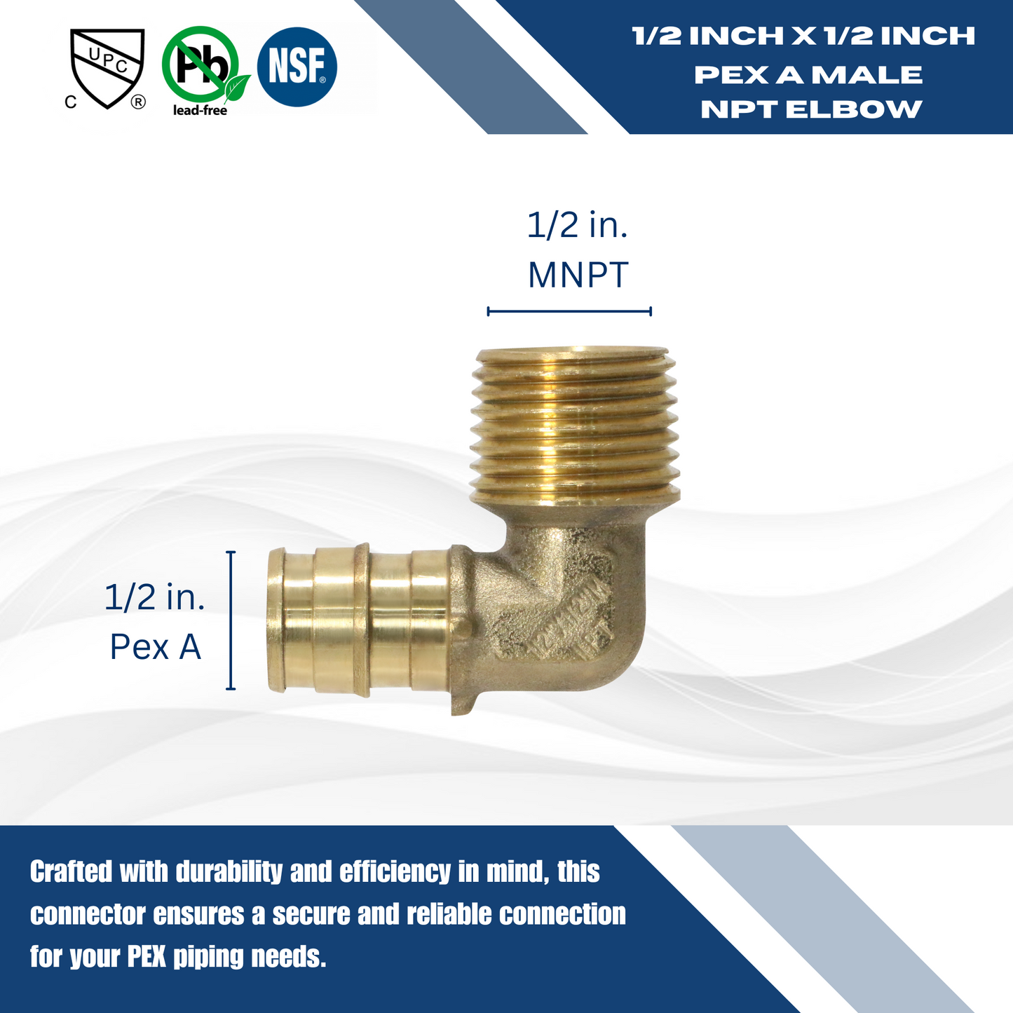 XFITTIG Pex-A Expansion MNPT Elbow Measuring Pex A 3/4" x 3/4" Male NPT Elbow Specifically Pex A Male NPT Elbow