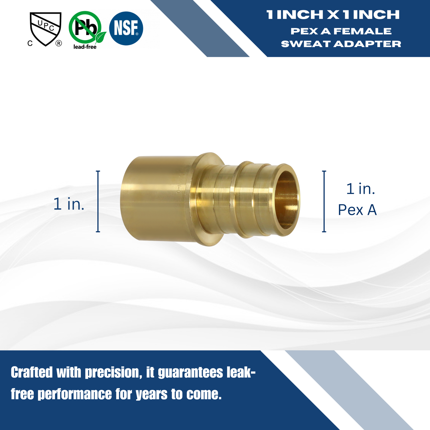 Pex-A Expansion Female Sweat Adapter Measuring Pex A 3/4" x 3/4" Female Sweat Adapter Specifically Pex A Female Sweat Adapter