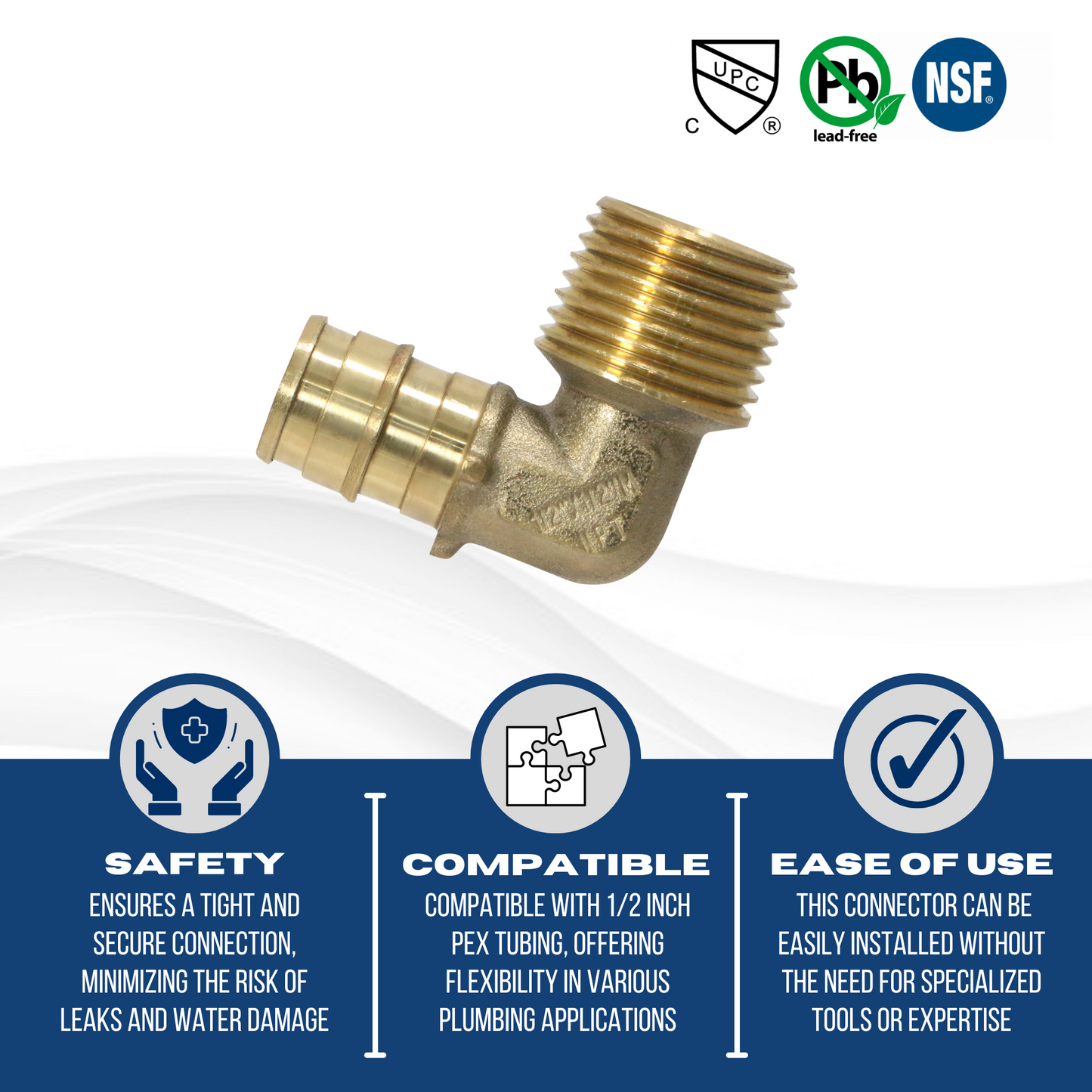 XFITTIG Pex-A Expansion MNPT Elbow Measuring Pex A 1/2" x 1/2" Male NPT Elbow Specifically Pex A Male NPT Elbow