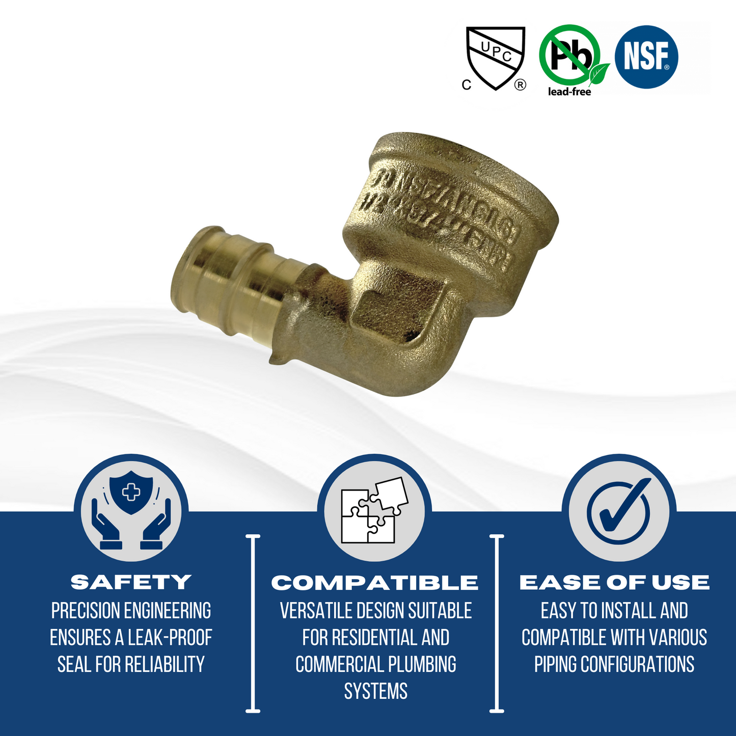 XFITTIG Pex A Female NPT Elbow Measuring Pex A 1/2" x 1/2" Female NPT Elbow Specifically Pex A Female NPT Elbow
