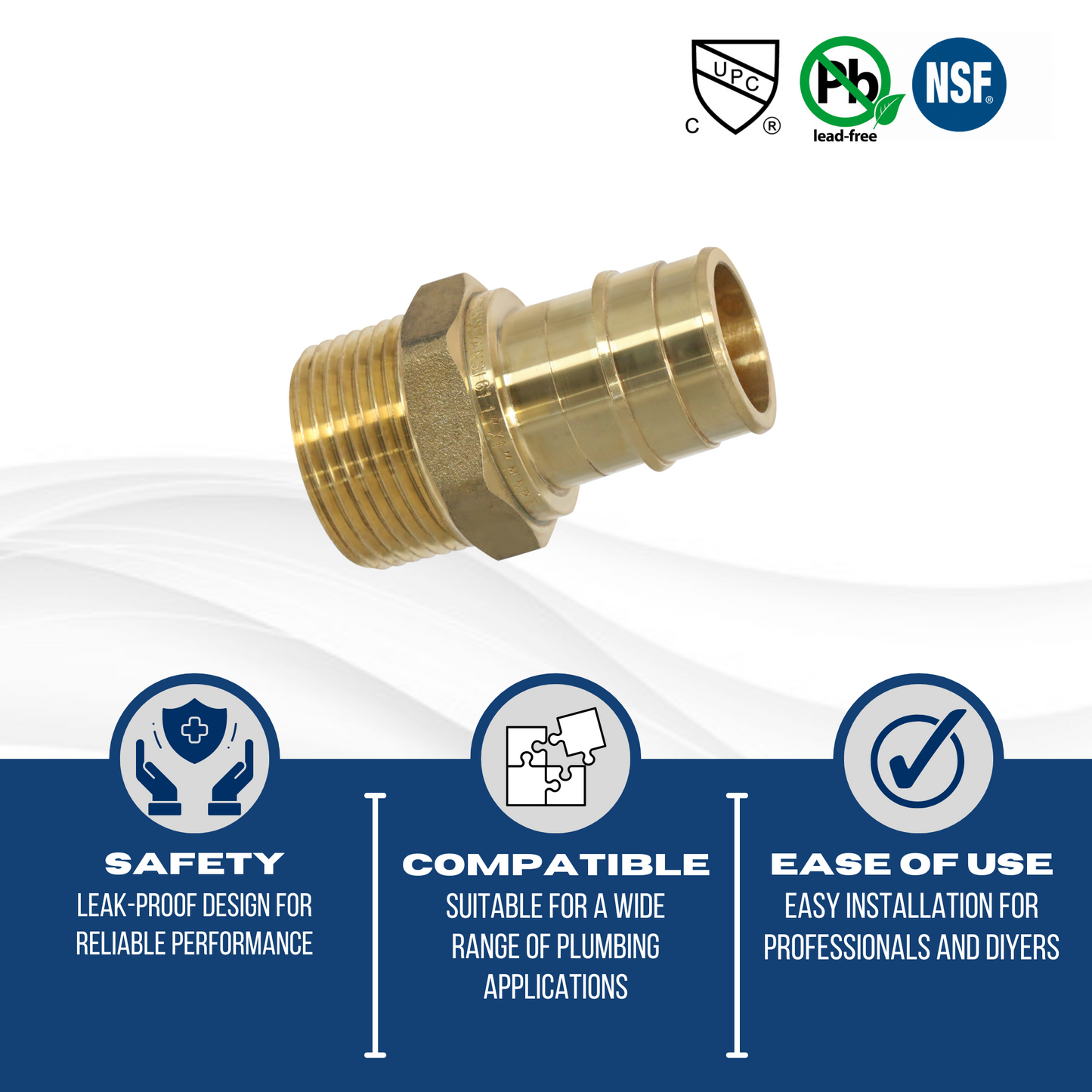 Pex-A Expansion MNPT Measuring Pex A 1/2" x 1/2" Male NPT Specifically Pex A Male NPT