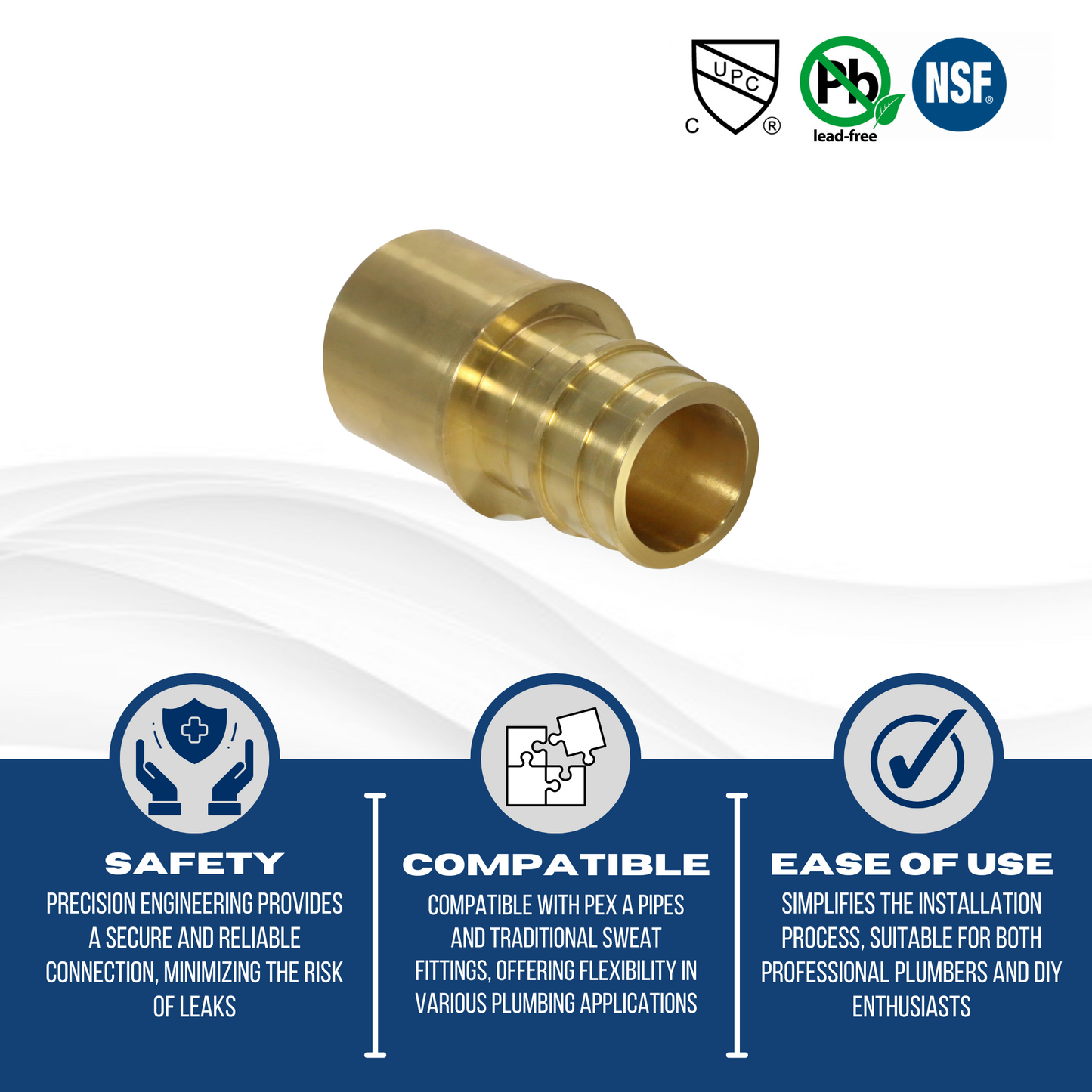 Pex-A Expansion Female Sweat Adapter Measuring Pex A 3/4" x 3/4" Female Sweat Adapter Specifically Pex A Female Sweat Adapter