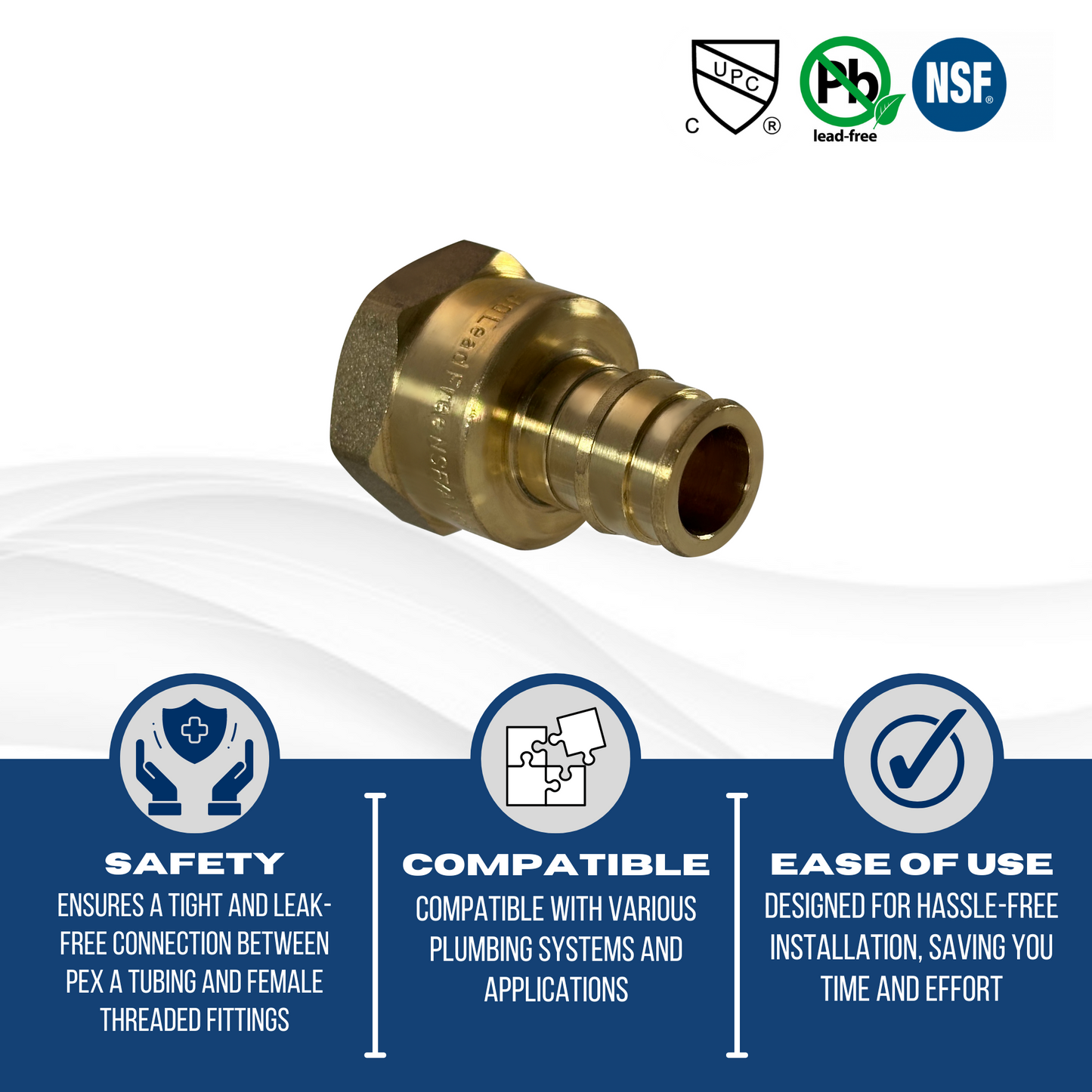 Pex-A Expansion FNPT Measuring Pex A 1/2" x 1/2" Female NPT Specifically Pex A Female NPT