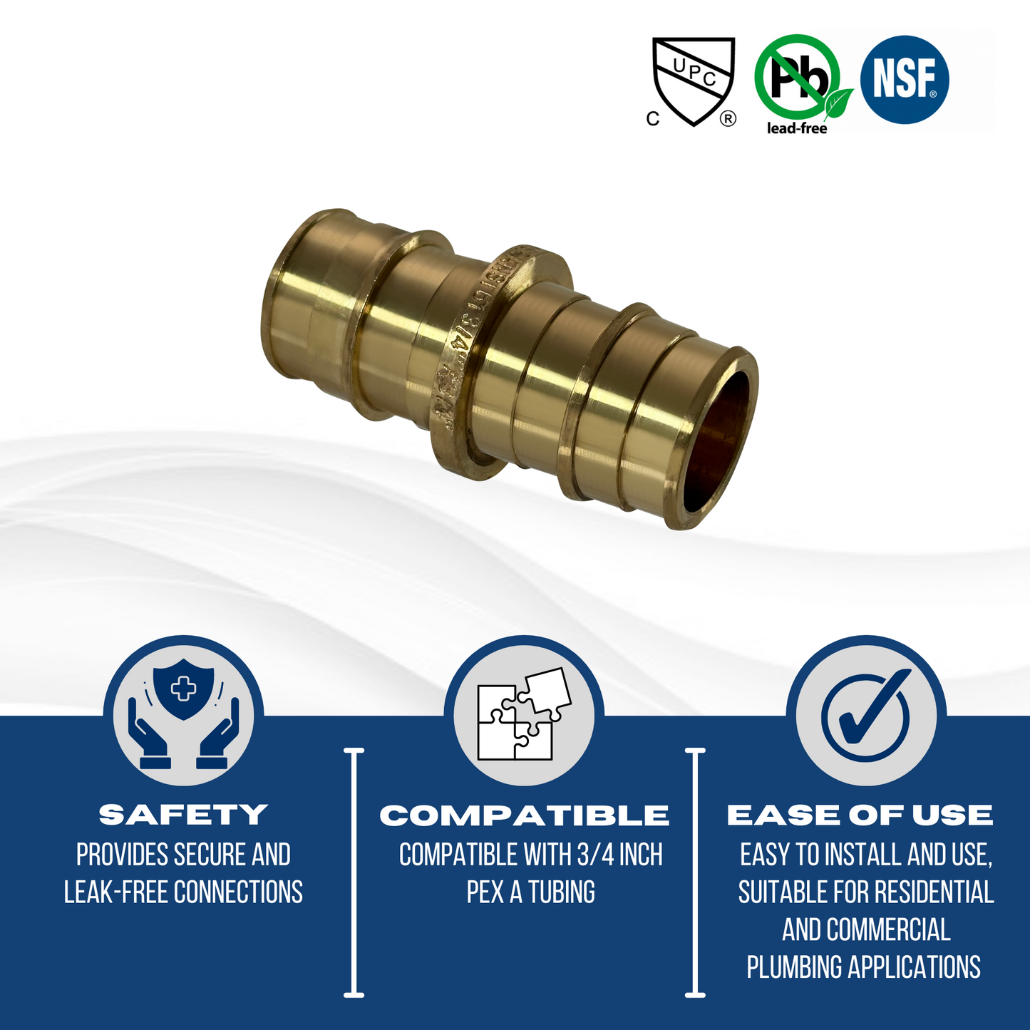 Pex-A Expansion Coupling Measuring Pex A 1/2" x 1/2" Coupling Specifically Pex A Coupling