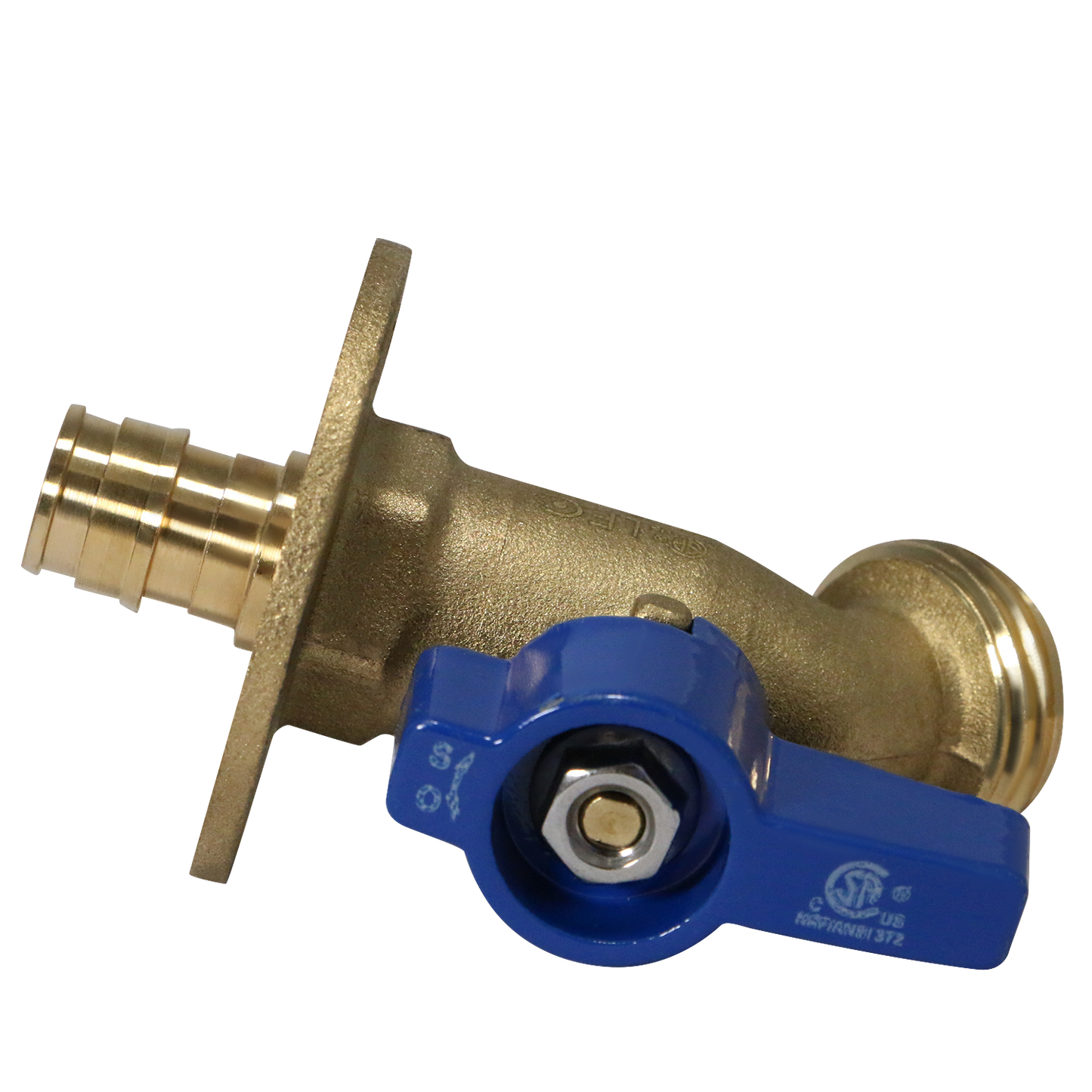 Pex A Expansion x GHT Hose Bibb Valve with FlangePex Barb Crimp Swivel Ball Valve Measuring Pex Expansion 1/2" x 3/4" GHT Flange Specifically Garden Hose ValvePex Ball Valve