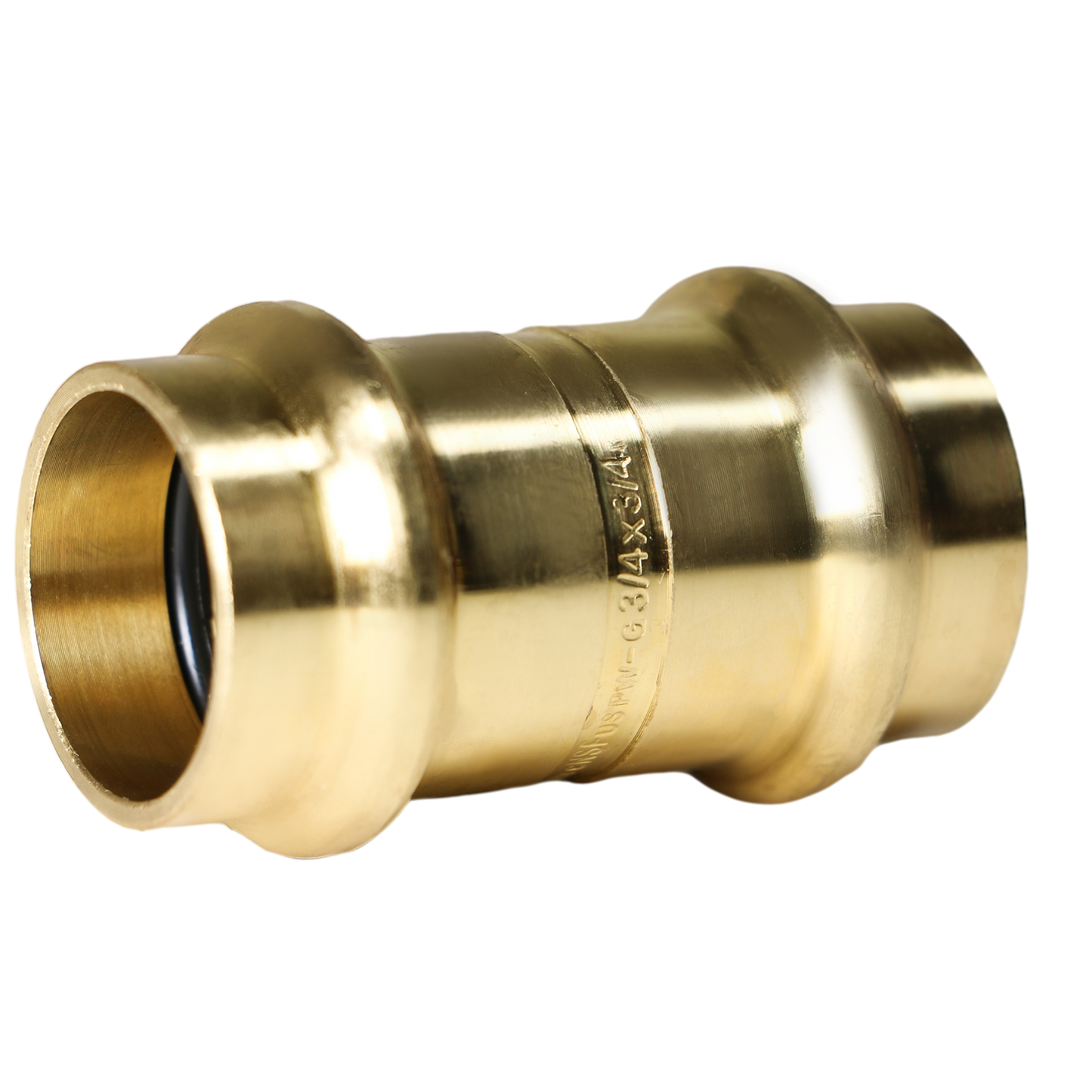 Measuring 3/4 in x 3/4 in Press Coupling, Brass Specifically