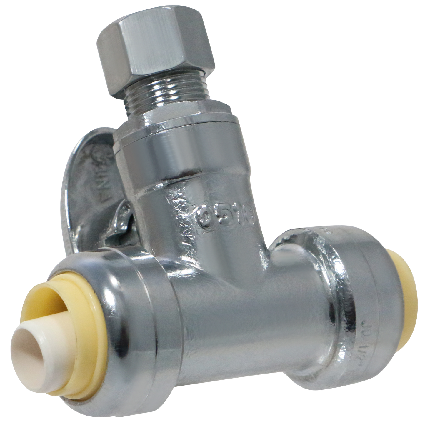 1/2 Push x 1/2 Push x 3/8 OD Compression Tee Valve Measuring 1/2 Push x 1/2 Push x 3/8 OD Compression Specifically Push Fit OD Compression Valve