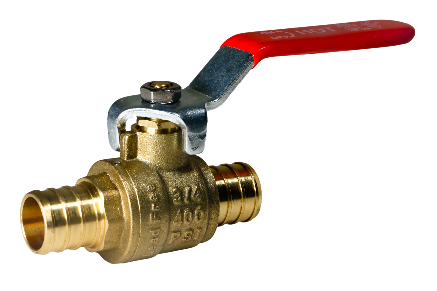 Measuring Pex Barb Crimp 3/4" X 3/4" Ball Valve Hot (Red) Specifically