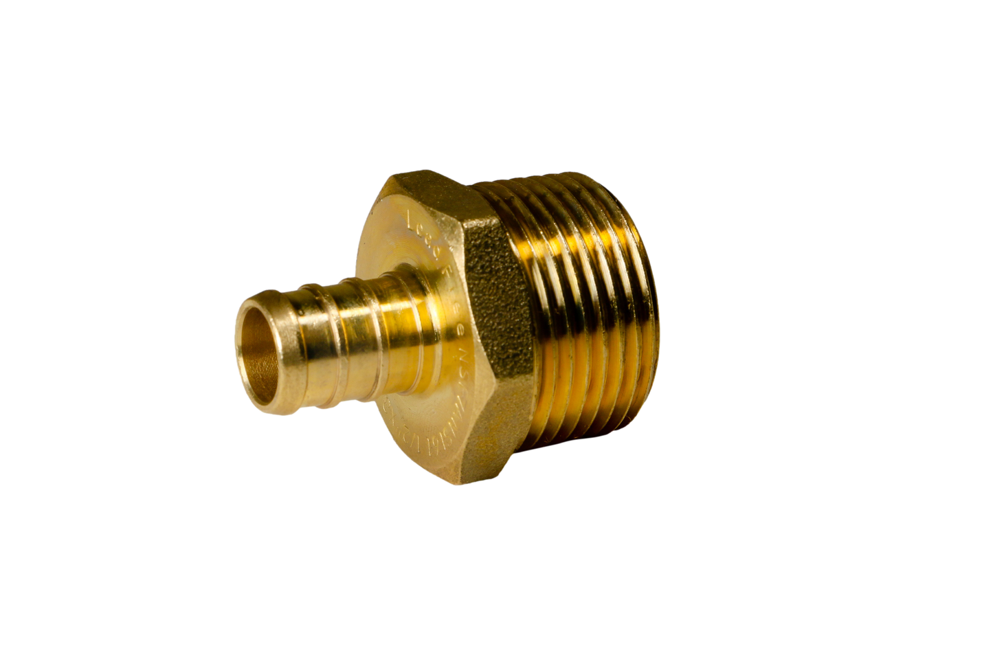 Pex Barb Crimp Male NPT Adapter Measuring Barb Crimp Pex 1/2" X 3/4" MALE NPT ADAPTER Specifically Barb Crimp Pex Male NPT Adapter