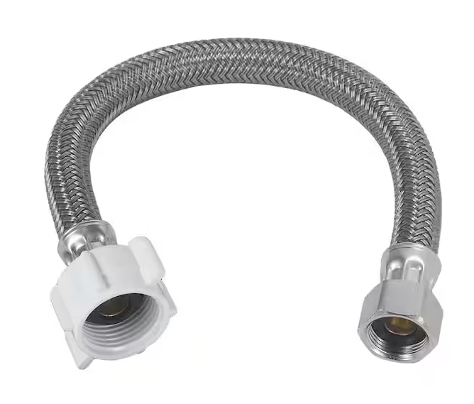 3/8" Compression x 7/8" BC Braided Stainless Steel Toilet Hose 18" Long 3/8" Compression x 7/8" BC Braided Stainless Steel Toilet Hose 12" Long Measuring 18 inch Specifically HoseHose