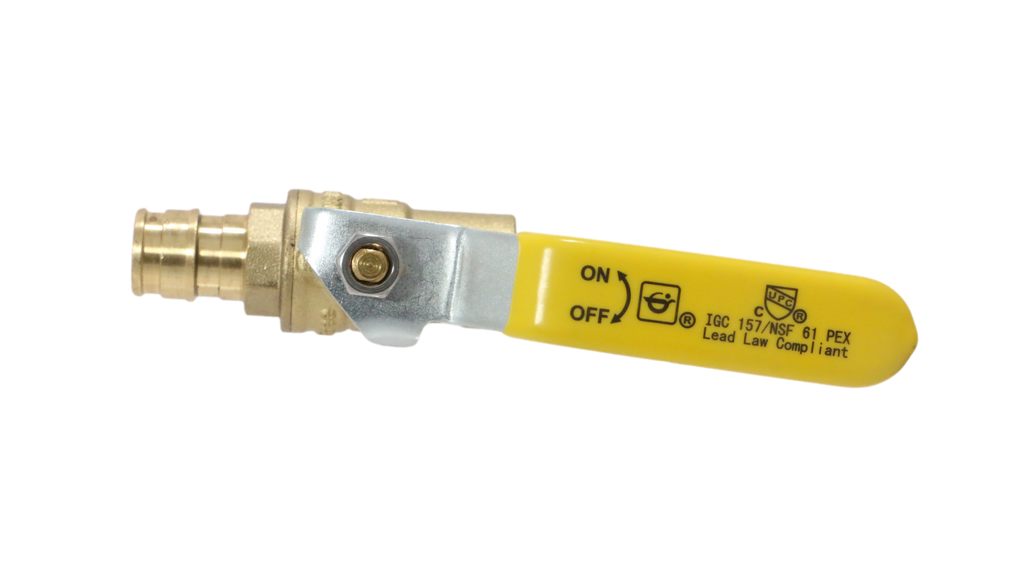 Pex A Expansion Female Sweat Ball Valve Measuring 1/2" x 1/2" Pex A Expansion Female Sweat Ball Valve Specifically Pex A Expansion Female Sweat Ball Valve