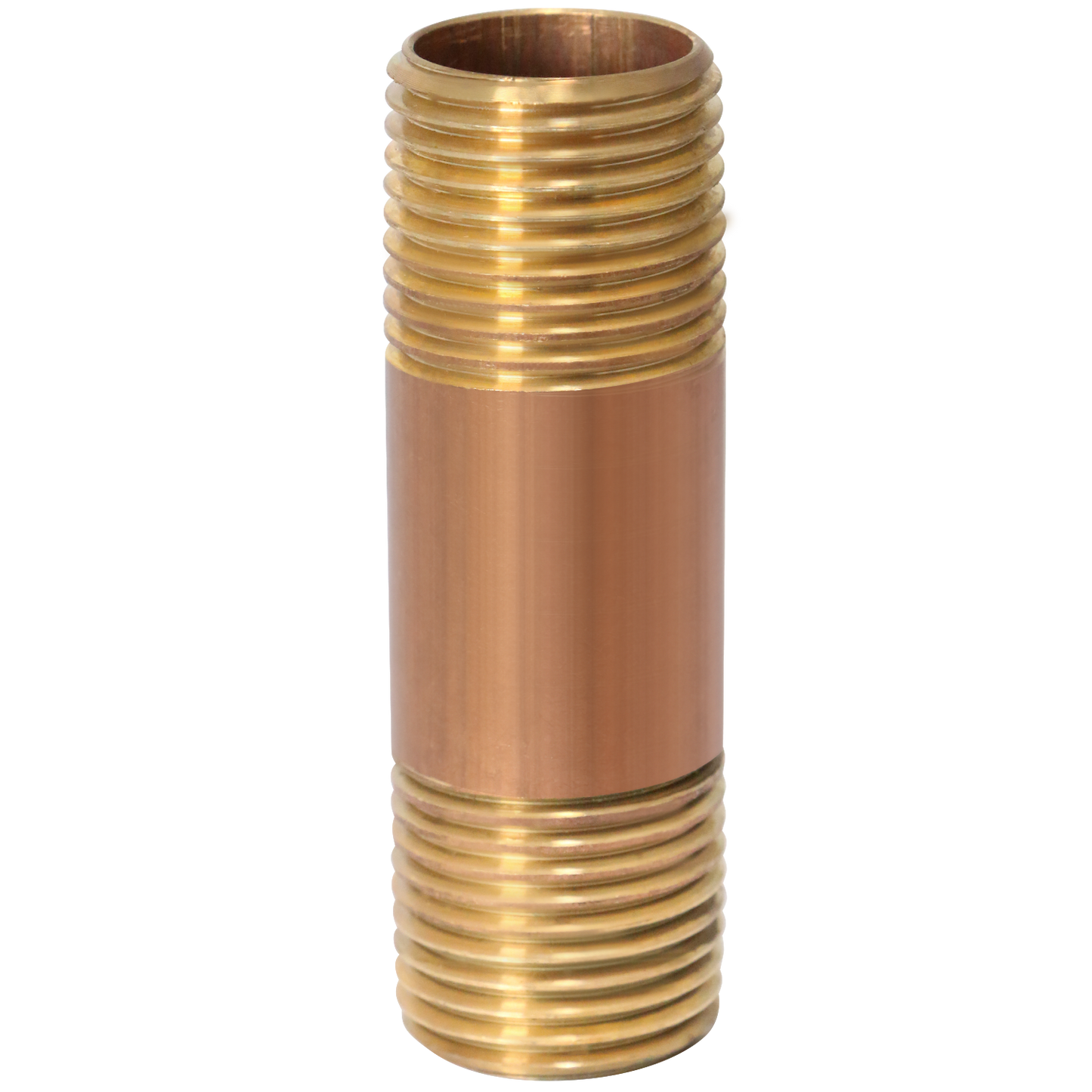Red Brass Nipple | 1/2 in x 2-1/2 in 1 Pc Premium Washing Machine Outlet Box with Center Drain 1/2 Inch MIP / Sweat x 3/4 inch MHT Measuring 1/2" x 2-1/2" Specifically Red Brass Nipplewashing machine outletwashing machine outlet