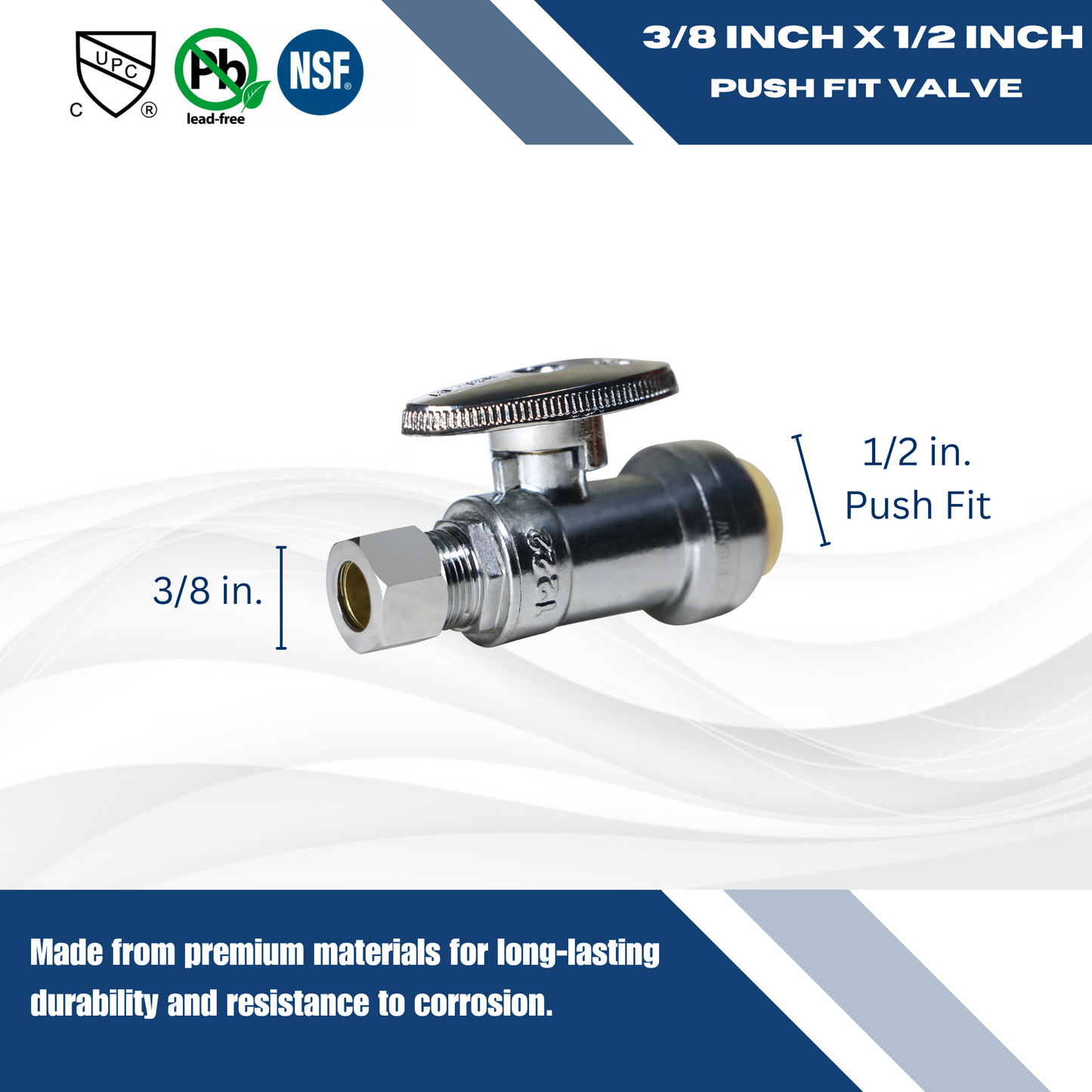 Push Fit x OD Compression Straight/Angle Stop Valve Measuring 1/2 Push x 3/8 Compression Angle Specifically Push Fit OD Compression Valve