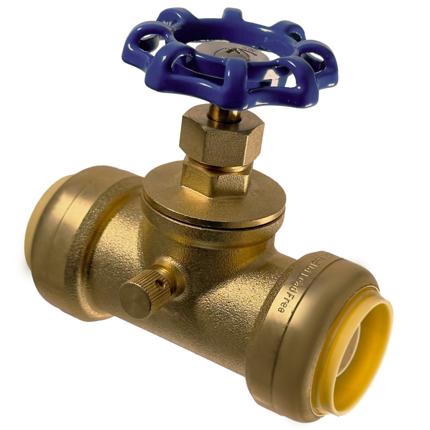 Push Fit Stop Valve with Drain Measuring 1/2" Push Fit Stop Valve with Drain Specifically Push Fit Valve