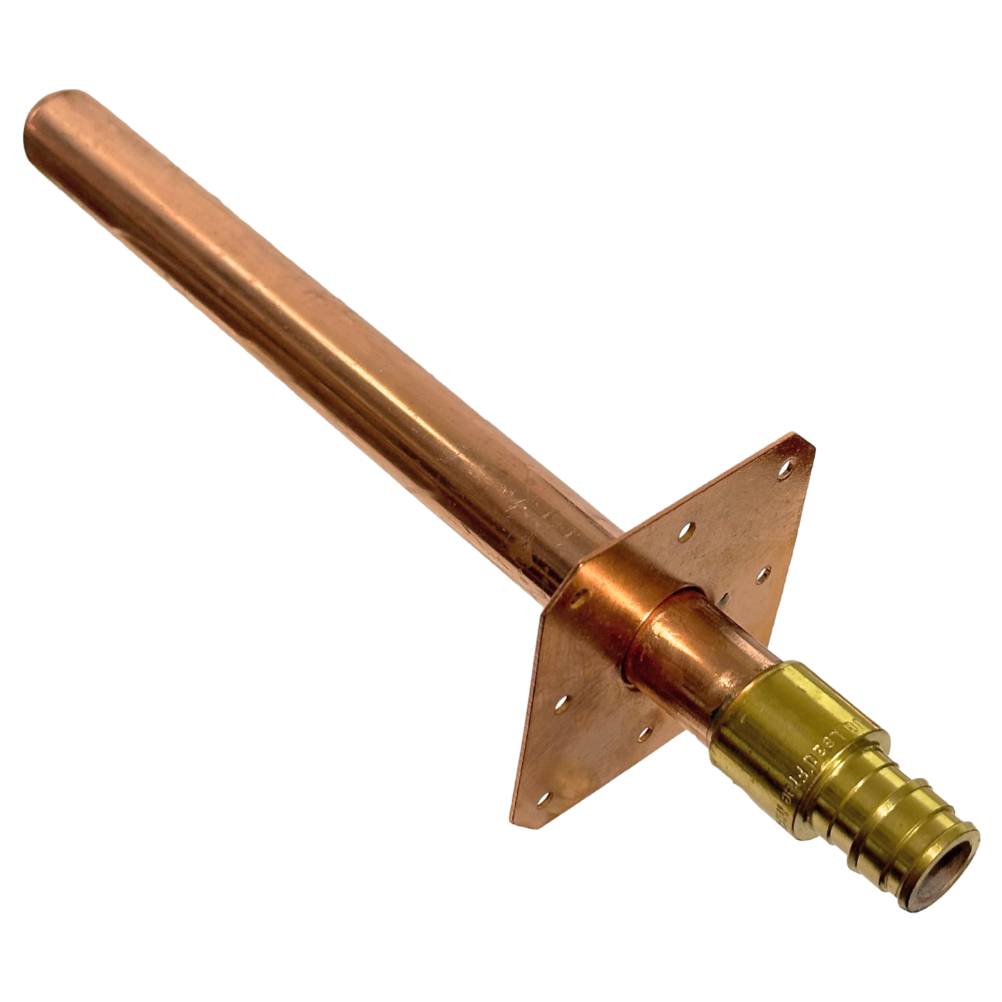 Pex Expansion Copper Stub Out Measuring 1/2 inch Pex A Stub Out Elbow with Flange | 3-1/2" x 6" Specifically Pex Expansion Stub Out