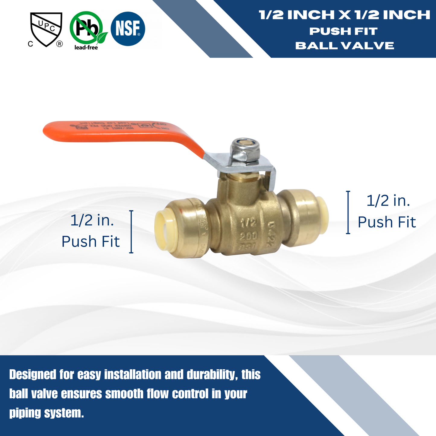 Push Fit Ball Valve Measuring Push Fit 1/2" x 1/2" Ball Valve Specifically Push Fit Ball Valve