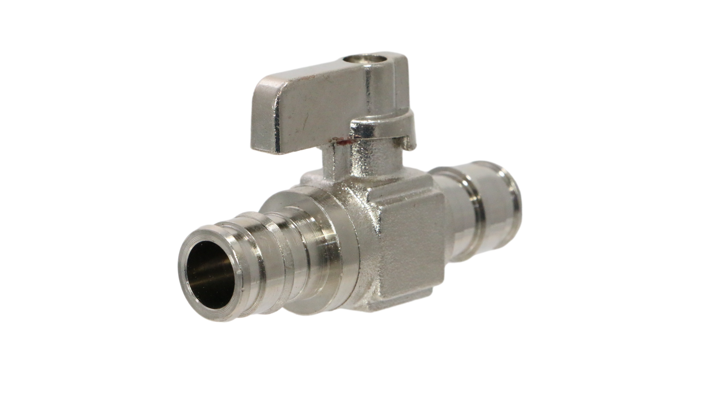 Pex A Mini Straight Valve Measuring 1/2" x 1/2" Pex A Expansion Mini Straight Valve Specifically Pex A Expansion Mini Straight Valve