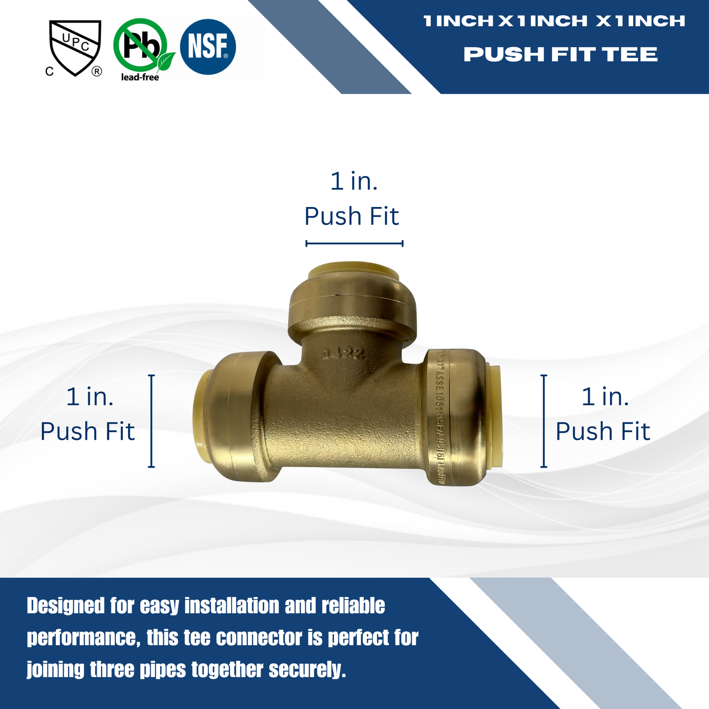 Measuring 3/8 inch Push Fit Tee Specifically Push Fit Tee