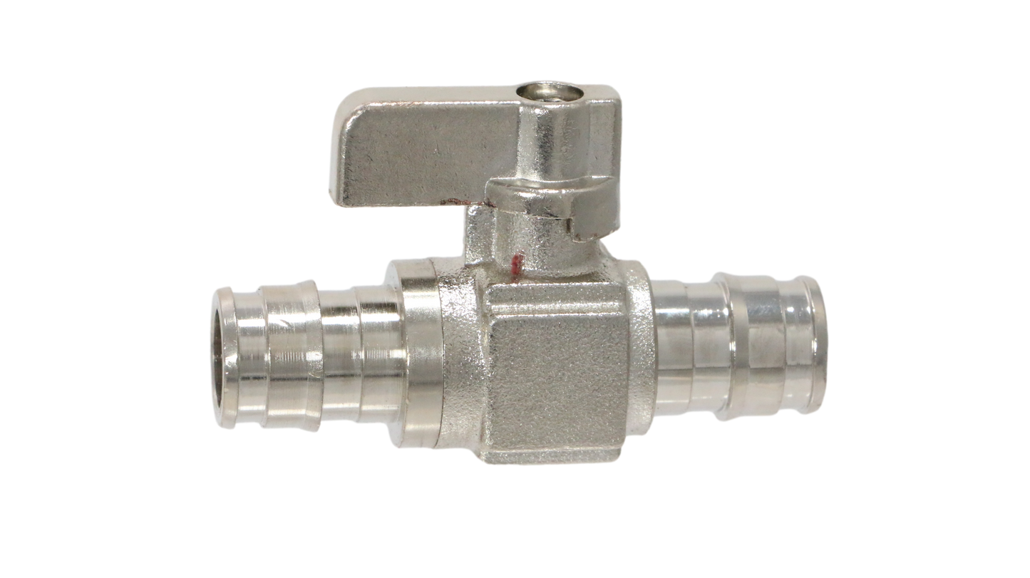 Pex A Mini Straight Valve Measuring 1/2" x 1/2" Pex A Expansion Mini Straight Valve Specifically Pex A Expansion Mini Straight Valve