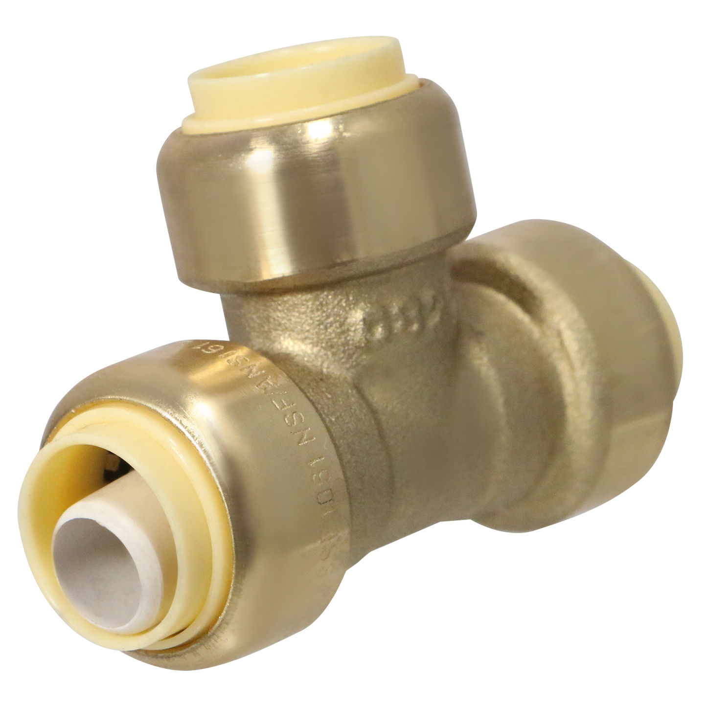 1/2" x 1/2" x 1/2" Push Fit Tee Push to Connect Tee Push Fit 1/2 inch Elbow with Drop Ear Push to Connect Elbow with Drop Ear Measuring 1/2 inch x 1/2 inch x 1/2 inch Specifically Push Fit TeePush Fit Elbow