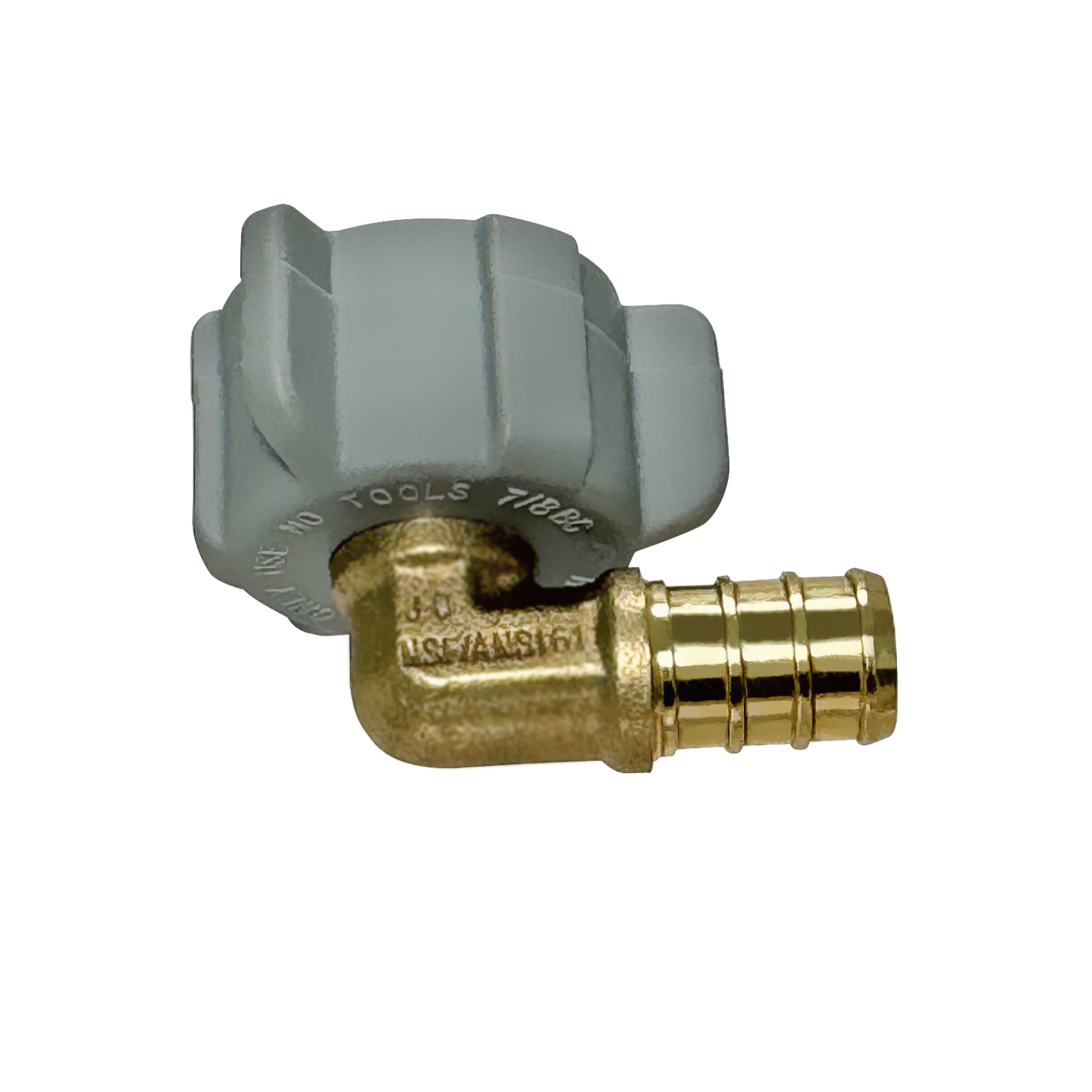 Pex x FNPT Elbow Swivel Adapter Measuring 1/2 Inch Pex x 1/2 Inch FNPT Swivel Elbow Specifically Pex Barb Crimp FNPT
