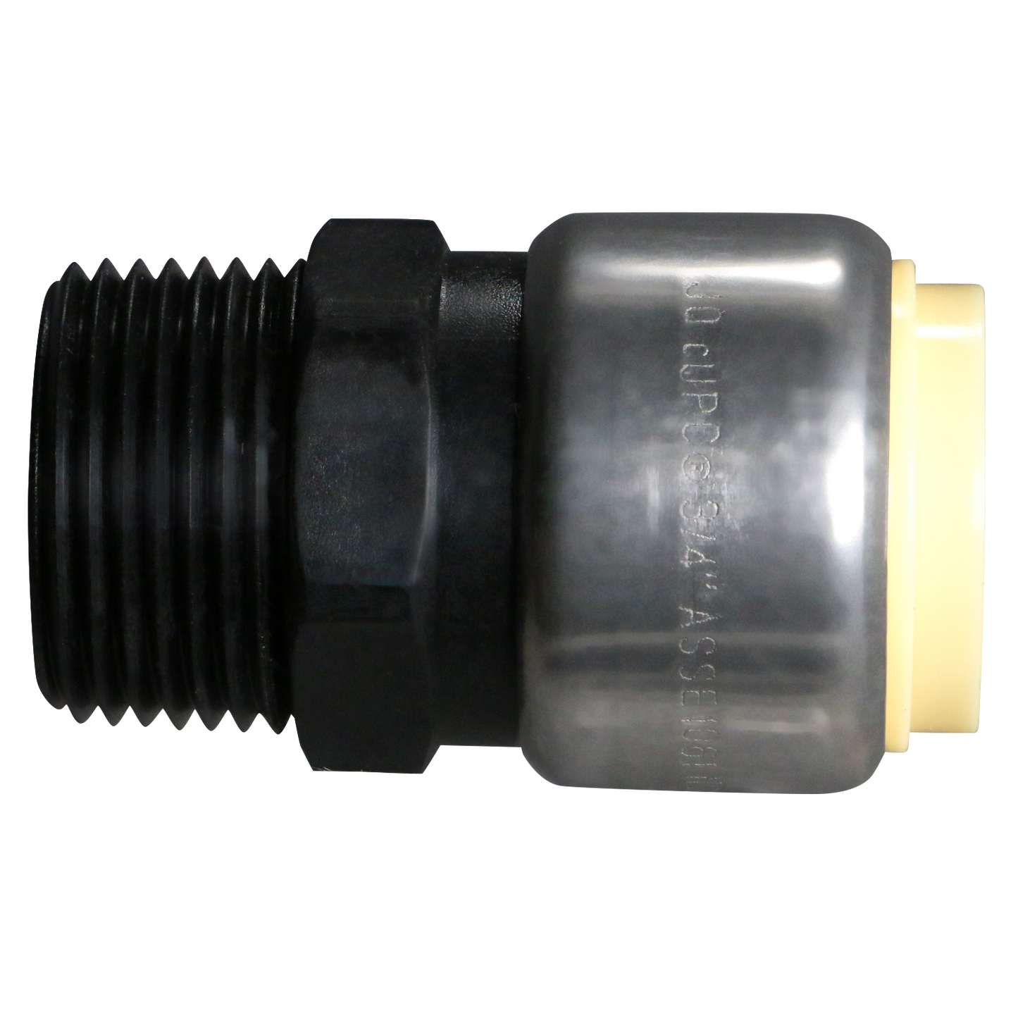3/4" Push Fit Male Adapter Push To Connect Adapter PPSU Plastic 3/4" Push Fit Cap Push To Connect Cap PPSU Plastic Measuring 3/4" Specifically Push Fit Plastic AdapterPush Fit Plastic Cap
