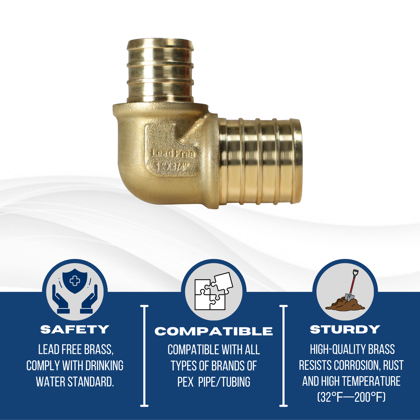Pex Barb Crimp Reducing Elbow Measuring 1" x 3/4" Pex B Elbow Specifically Pex Barb Crimp Elbow