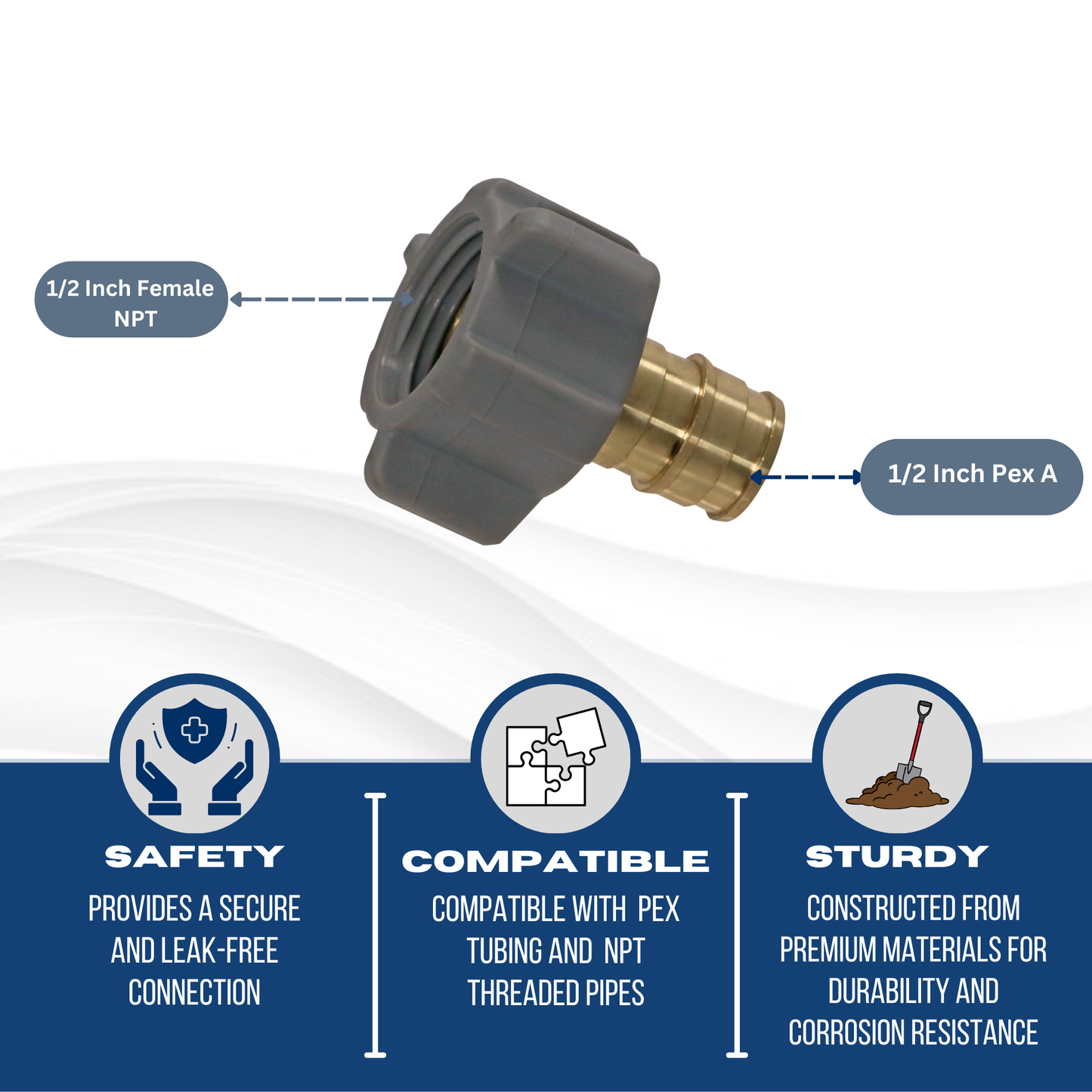 Pex A Expansion FNPT Swivel Measuring 1/2" Specifically Pex A Expansion FNPTFNPT OD Compression Valve
