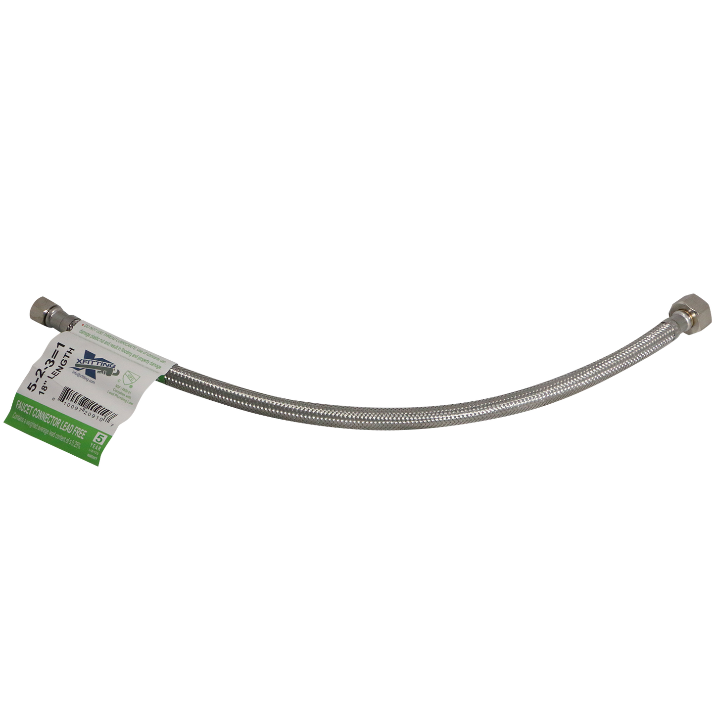 3/8" Compression x 1/2" FNPT Supply Hose Line 18" Long 3/8" Compression x 7/8" BC Braided Stainless Steel Toilet Hose 18" Long Measuring 18 inch Specifically HoseHose