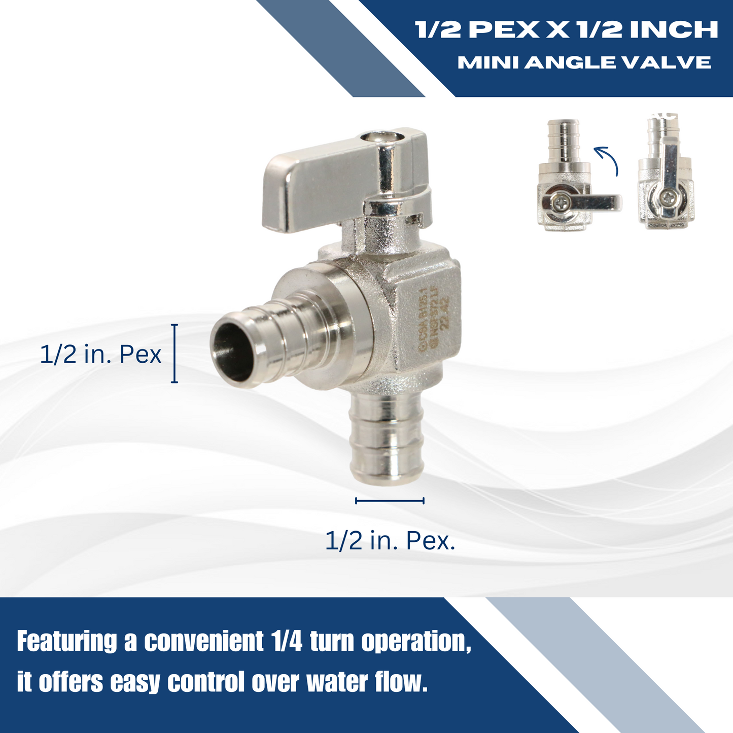 Pex Barb Crimp Mini Angle Valve Measuring Pex B 1/2" Mini Angle Valve Specifically Pex Barb Crimp Valve