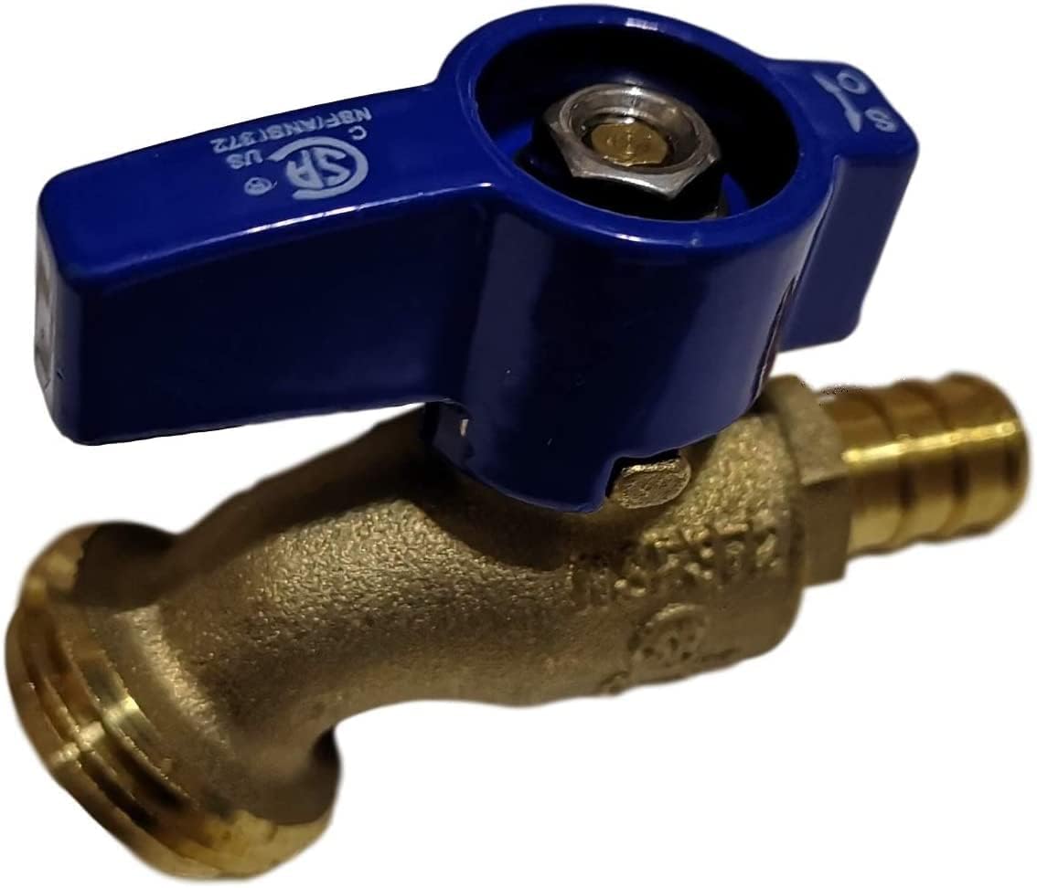 Pex Barb Crimp x GHT Hose Bibb Valve Measuring Pex Barb Crimp 1/2" x 3/4" GHT Specifically Garden Hose Valve