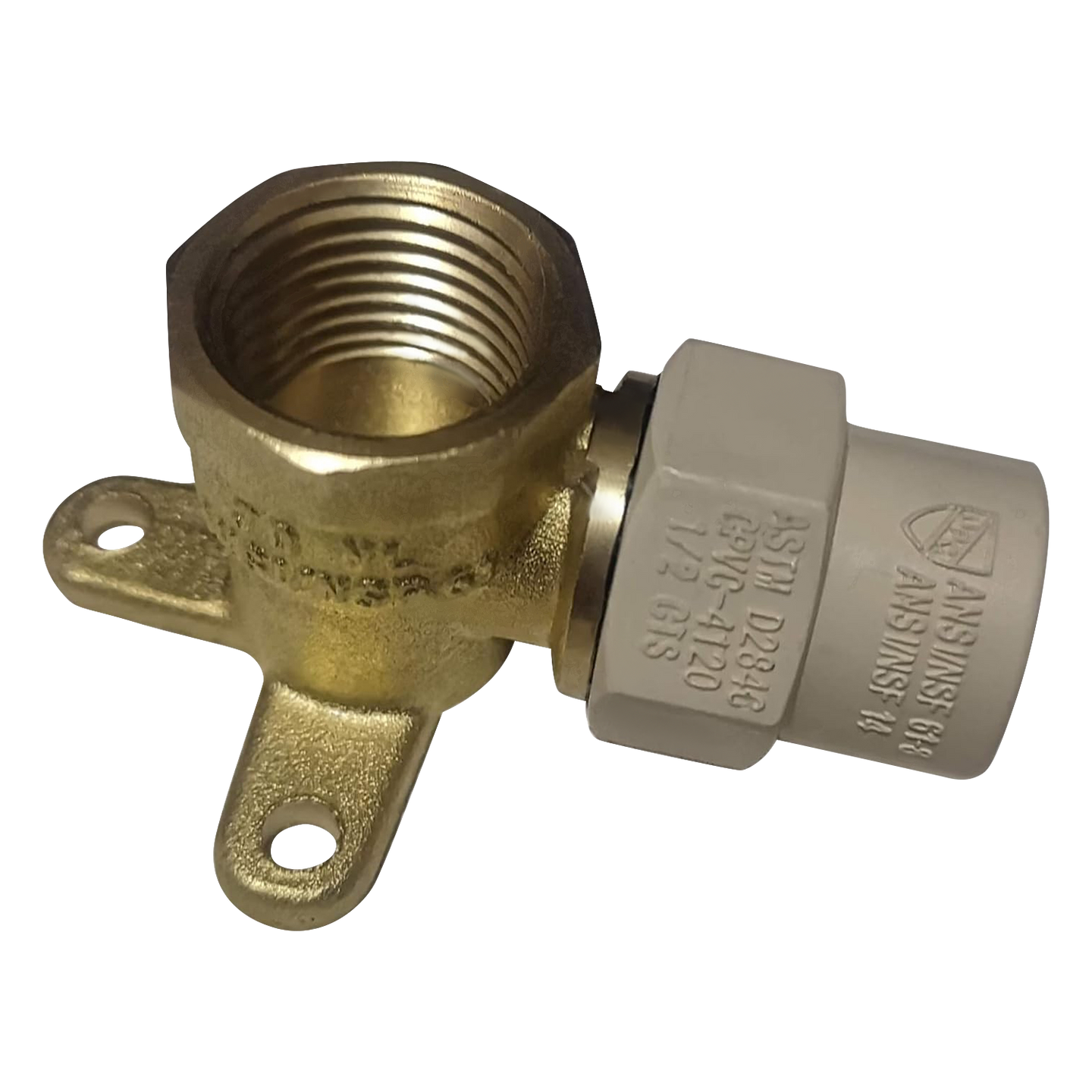 1/2 Inch CPVC X 1/2 Inch FNPT Transition Drop Ear Elbow