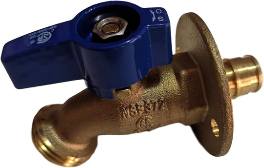 1/2 Inch Pex-A Expansion x 3/4 Inch GHT Hose Bibb Valve with Flange