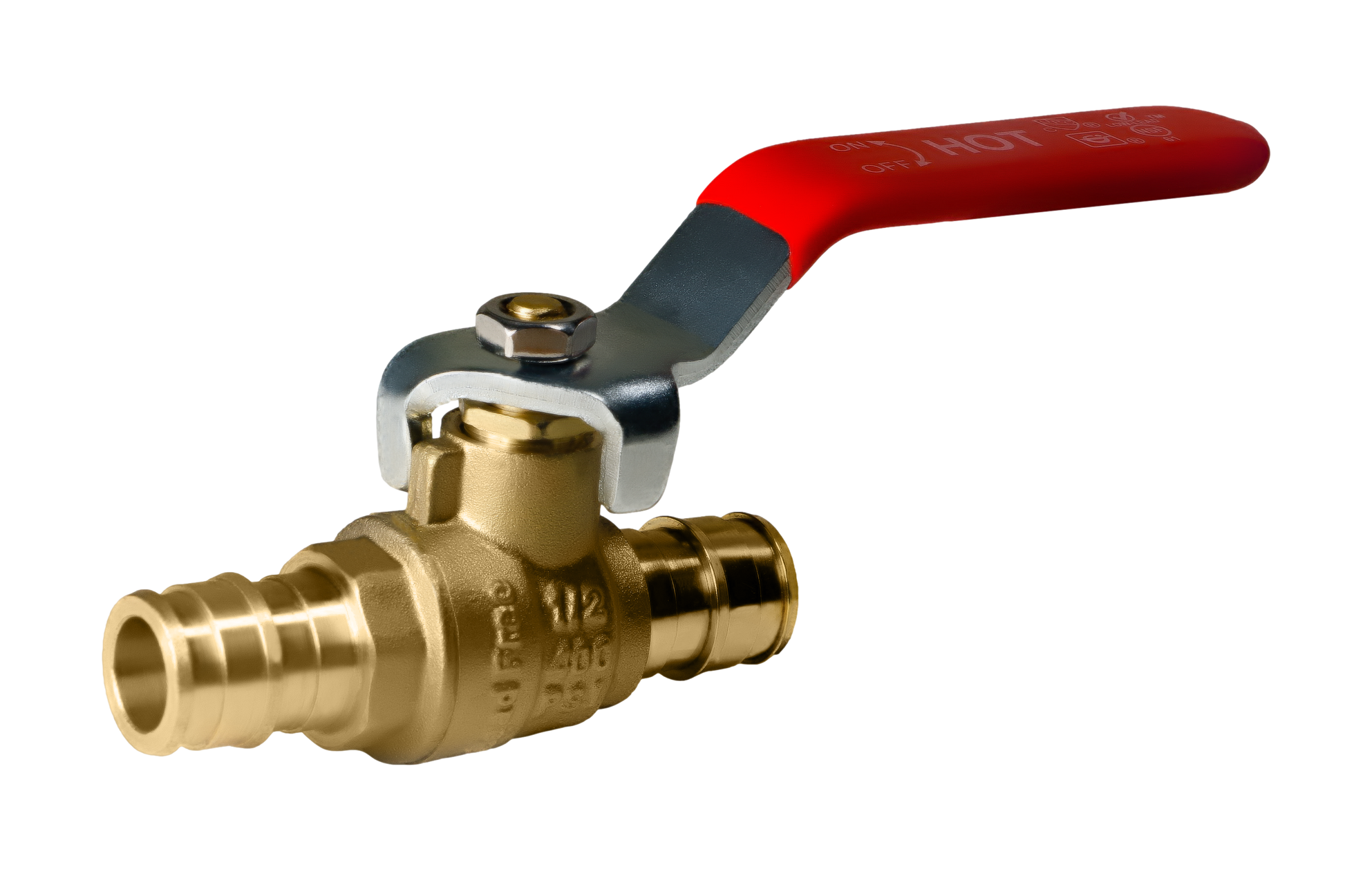 Pex-A Expansion Ball Valve Hot (Red) and Cold (Blue) Measuring Pex A 1/2" x 1/2" Ball Valve Cold (Blue) Specifically Pex A Ball Valve Hot (Red Handle)