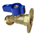 1/2 Inch FPT x 3/4 Inch MHT 1/4 Turn Hose Bibb Valve with Flange