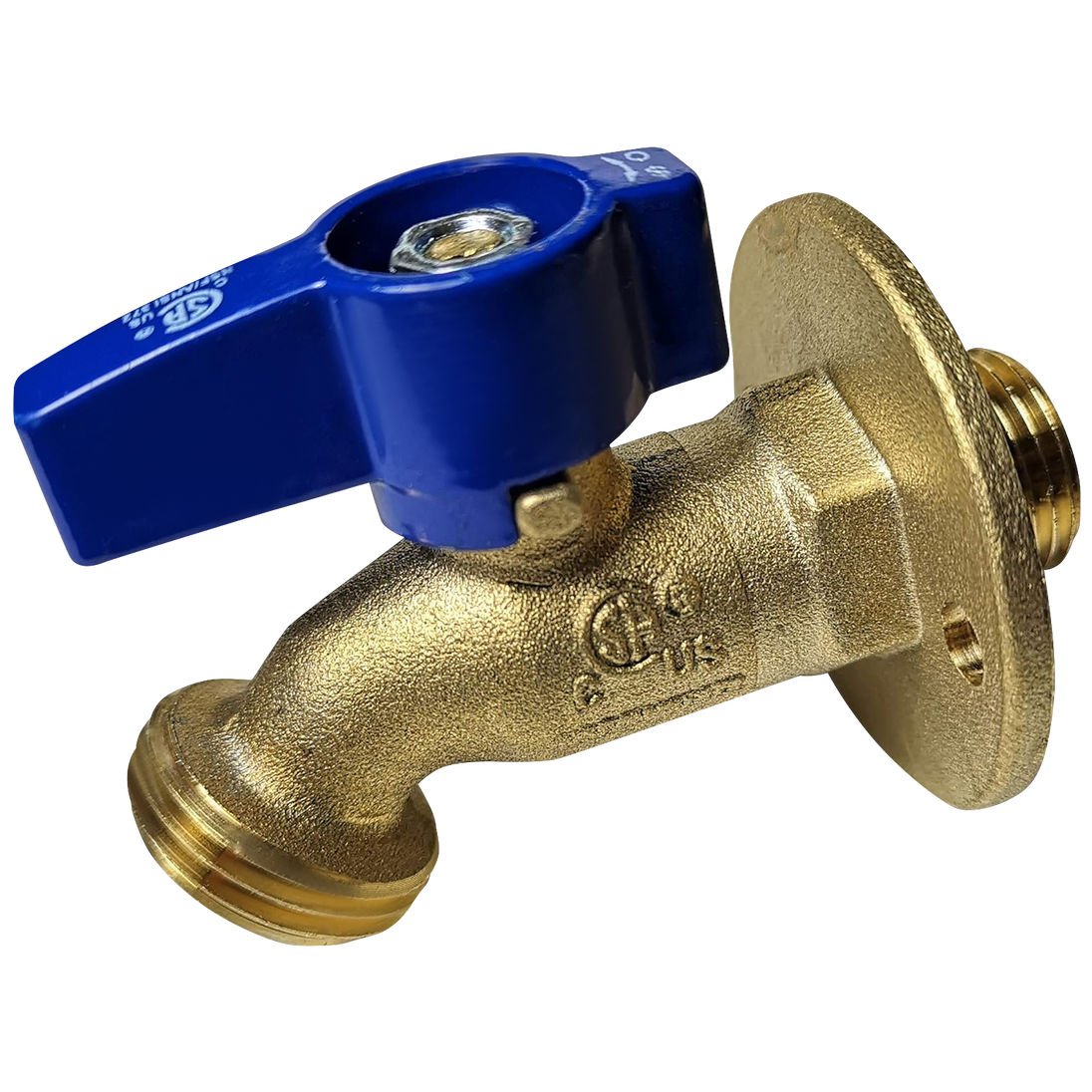 1/2 Inch Male Sweat x 3/4 Inch GHT Hose Bibbs with Flange