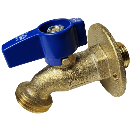 1/2 Inch Male Sweat x 3/4 Inch GHT Hose Bibbs with Flange