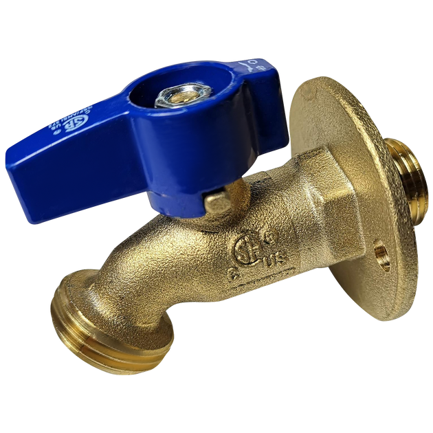 1/2 Inch Male Sweat x 3/4 Inch GHT Hose Bibbs with Flange