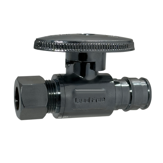 Pex-A Expansion 1/2 Inch x 3/8 Inch OD Compression Straight Stop Valve