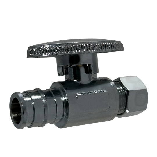 Pex-A Expansion 1/2 Inch x 3/8 Inch OD Compression Straight Stop Valve