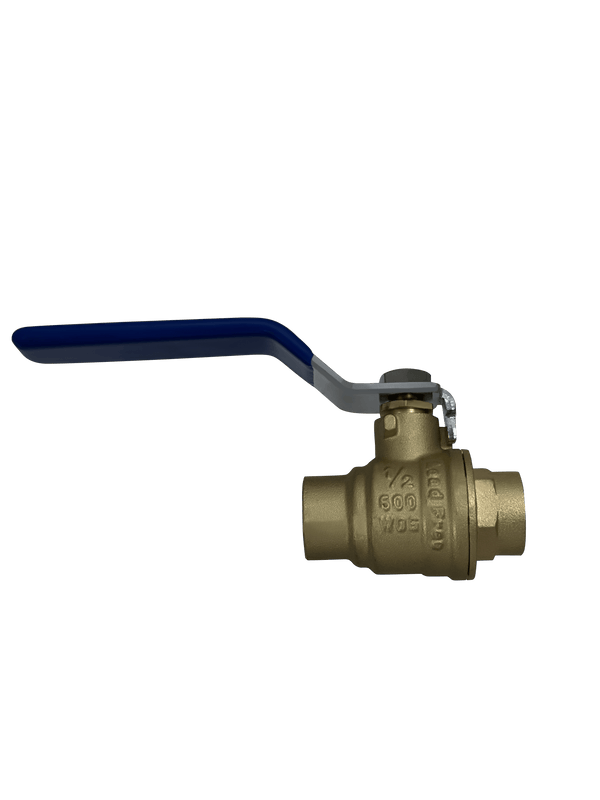 1/2 Inch Brass Sweat Shut Off Ball Valve