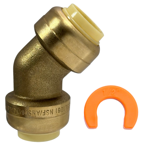  45 Degree Push Fit Elbow Measuring Push Fit 1/2"x 1/2" 45 Degree Elbow Specifically 45 Degree Push Fit Elbow