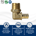 1/2 inch PEX-B Barb x 1/2 inch MNPT Elbow