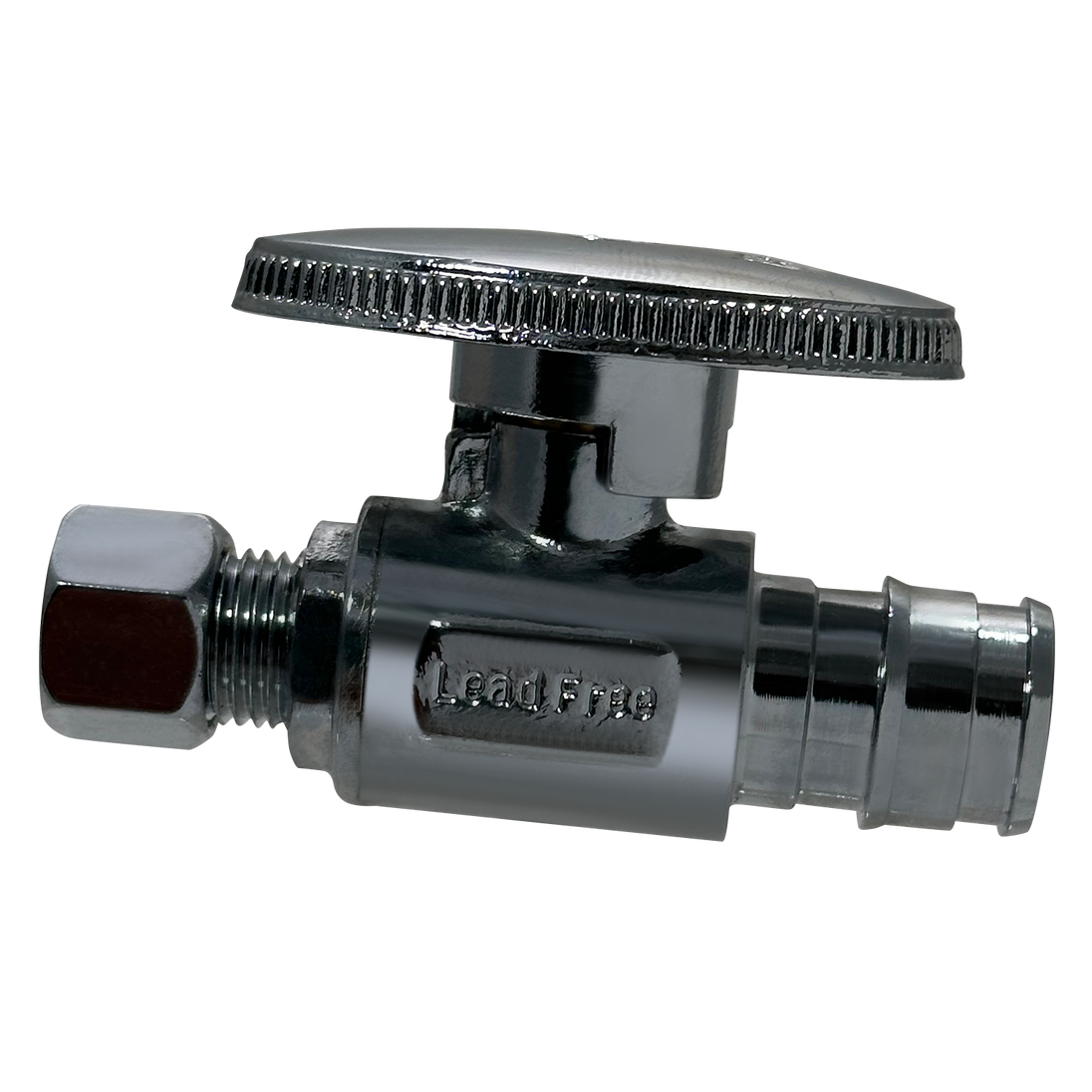 Pex-A Expansion 1/2 Inch x 1/4 Inch OD Compression Straight Stop Valve