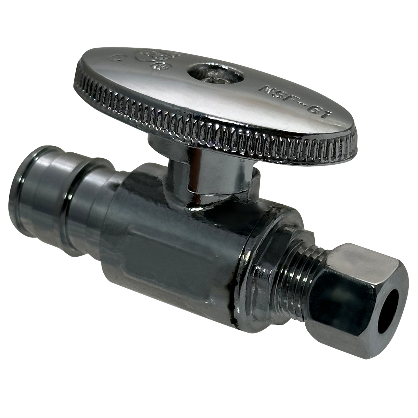 Pex-A Expansion 1/2 Inch x 1/4 Inch OD Compression Straight Stop Valve