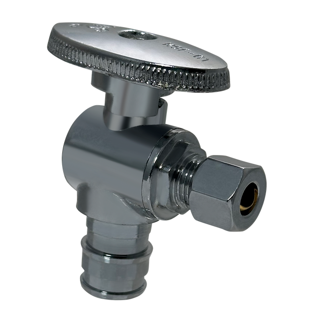 Pex-A Expansion 1/2 Inch x 1/4 Inch OD Compression Angle Stop Valve