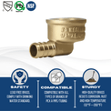 1/2 inch PEX-B Barb x 3/4 inch FNPT Elbow